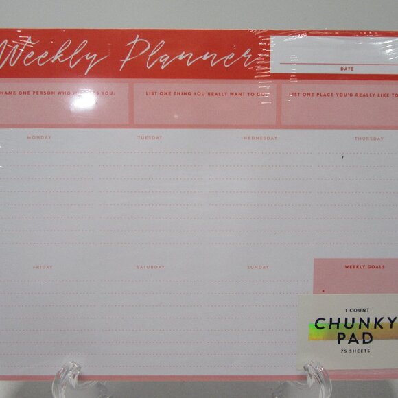 NWT! Undated Desktop Weekly Calendar Chunky Pad - 75 Sheets - Picture 1 of 6
